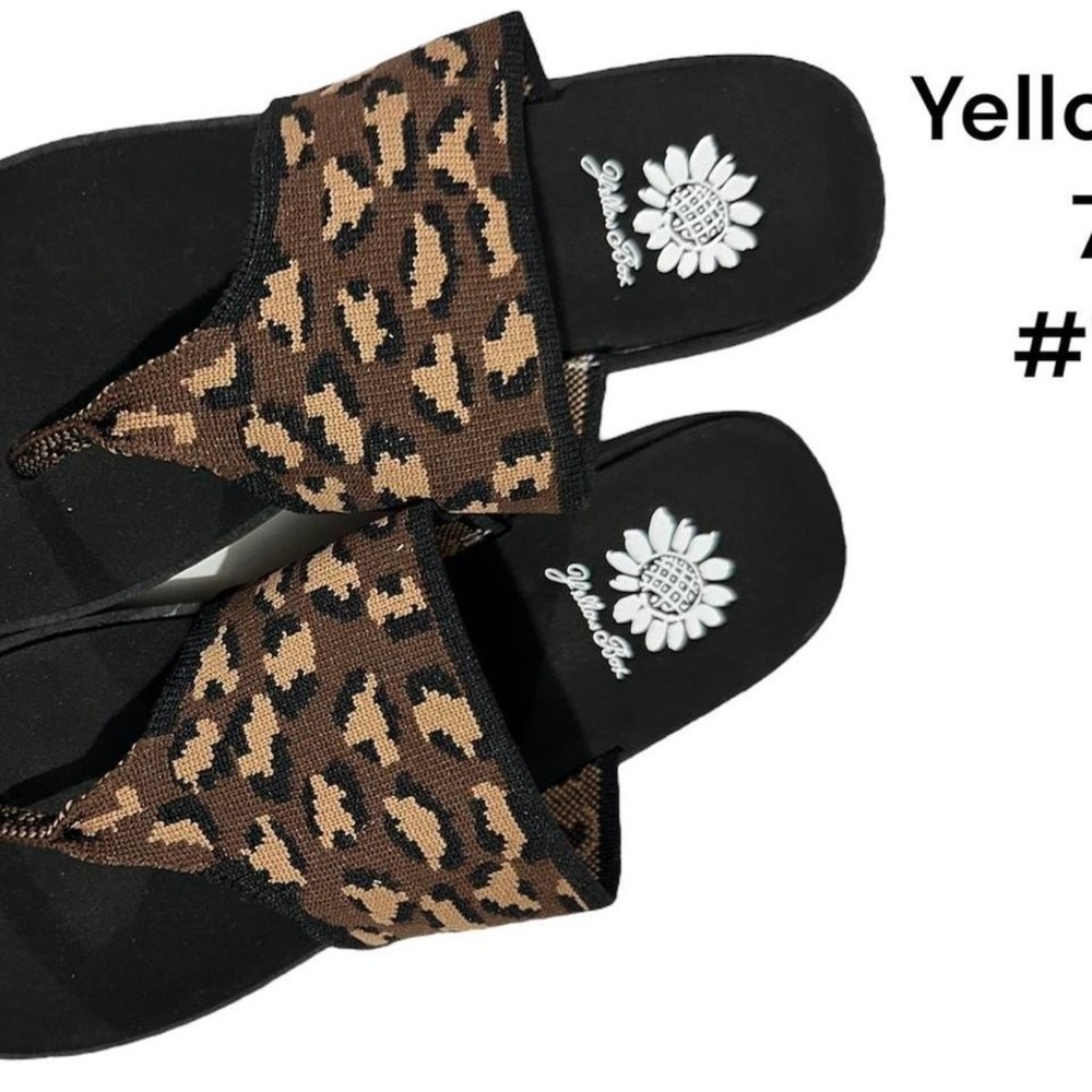 New‎ YellowBox Leopard Print Soft Flip Flops Size 7.5